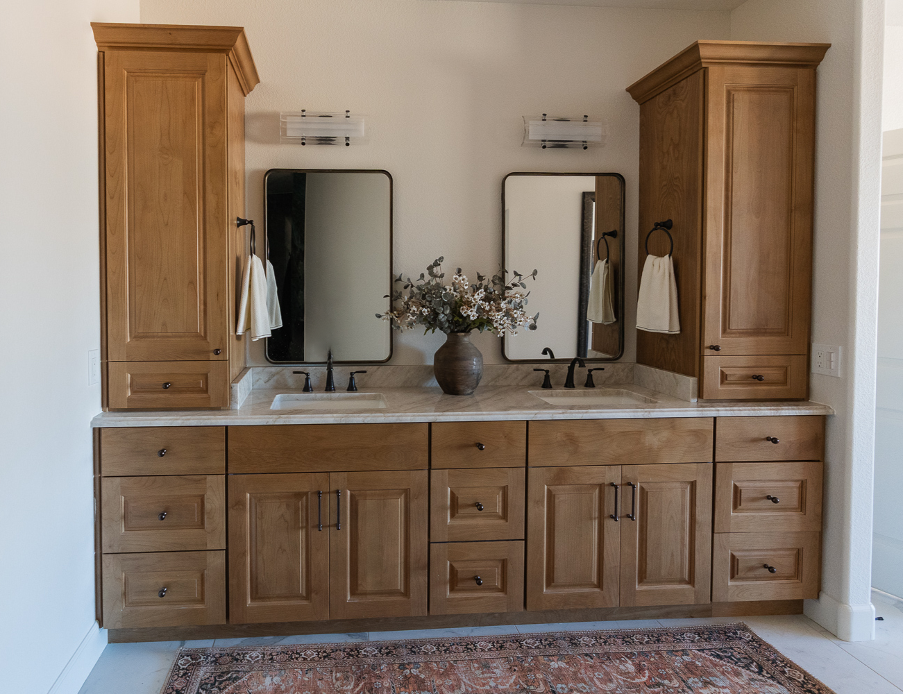 Modern Primary Bath Oak Wood Vanity.